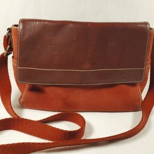 Fossil Canvas and Leather Crossbody Purse Bag